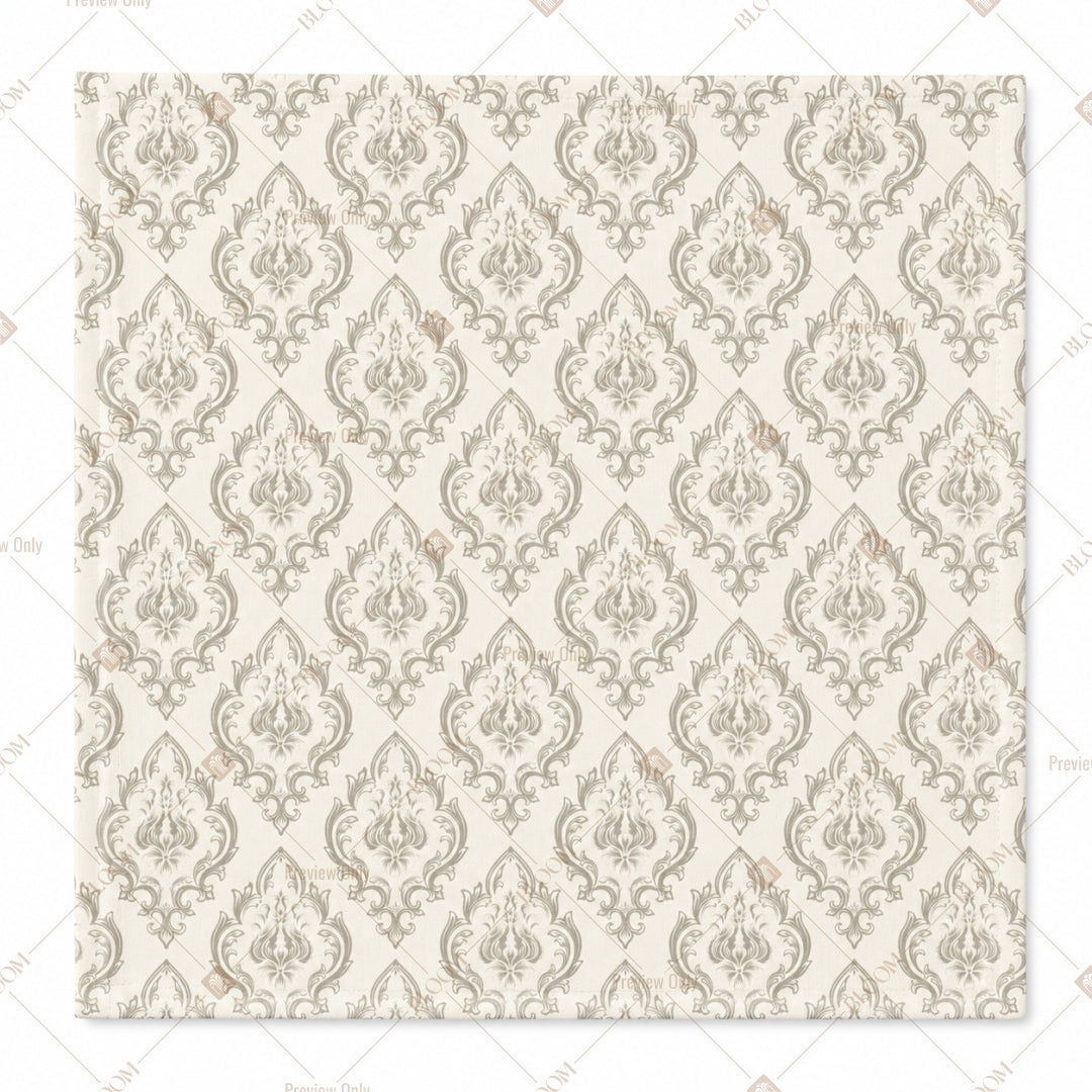 Classic White Damask Pattern Design