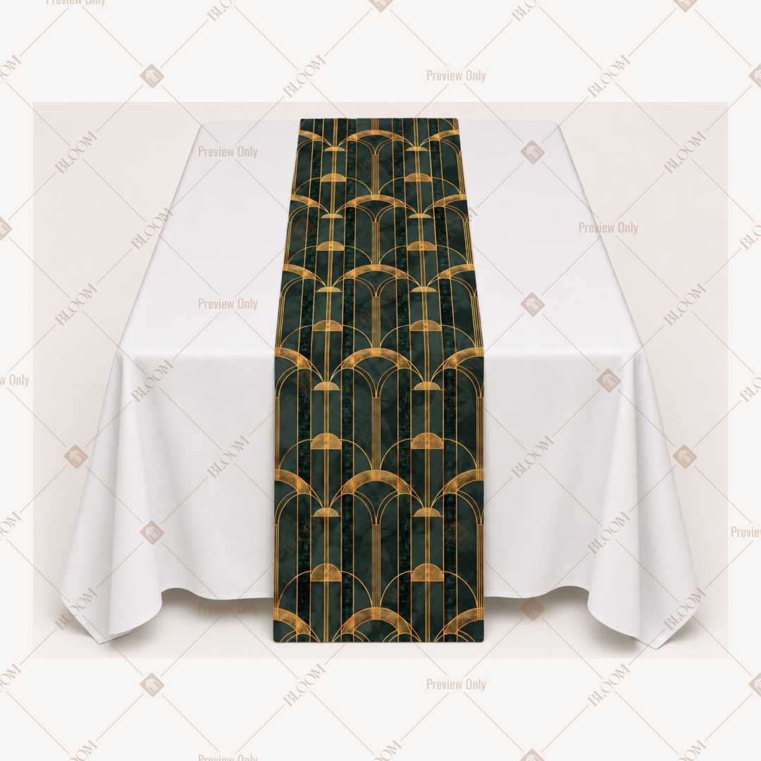 Emerald Gold Trellis Table Runner Pack Of 12
