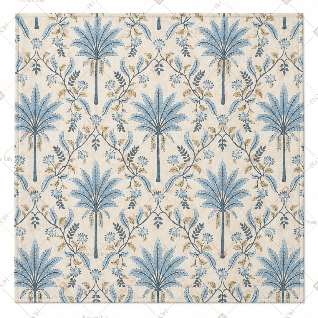 Blue Floral Damask Pattern Design