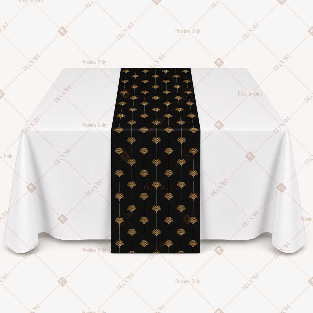 Black Gold Polka Dot Table Runner Pack Of 12