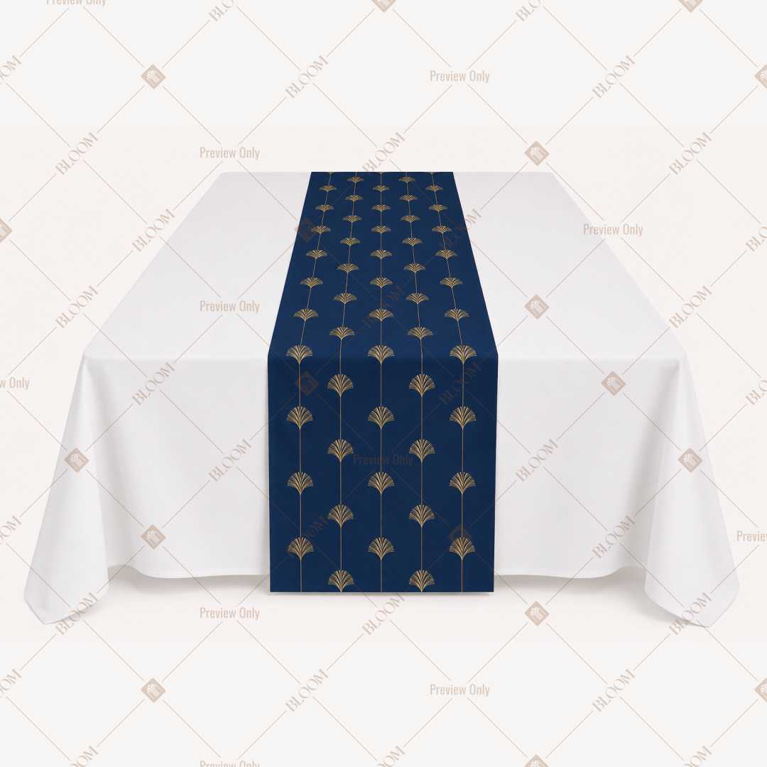 Royal Blue Gold Dot Table Runner Pack Of 12