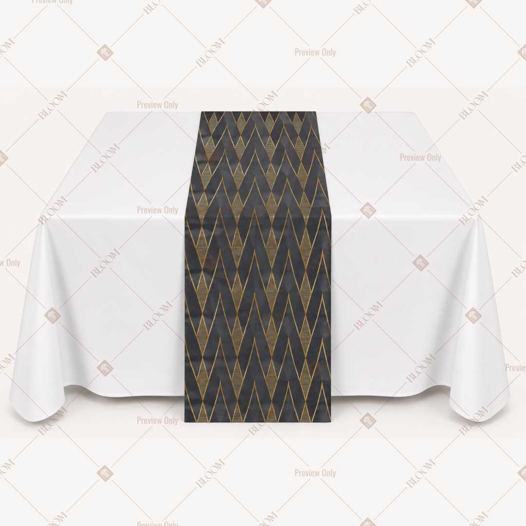 Charcoal Gold Chevron Table Runner Pack Of 12