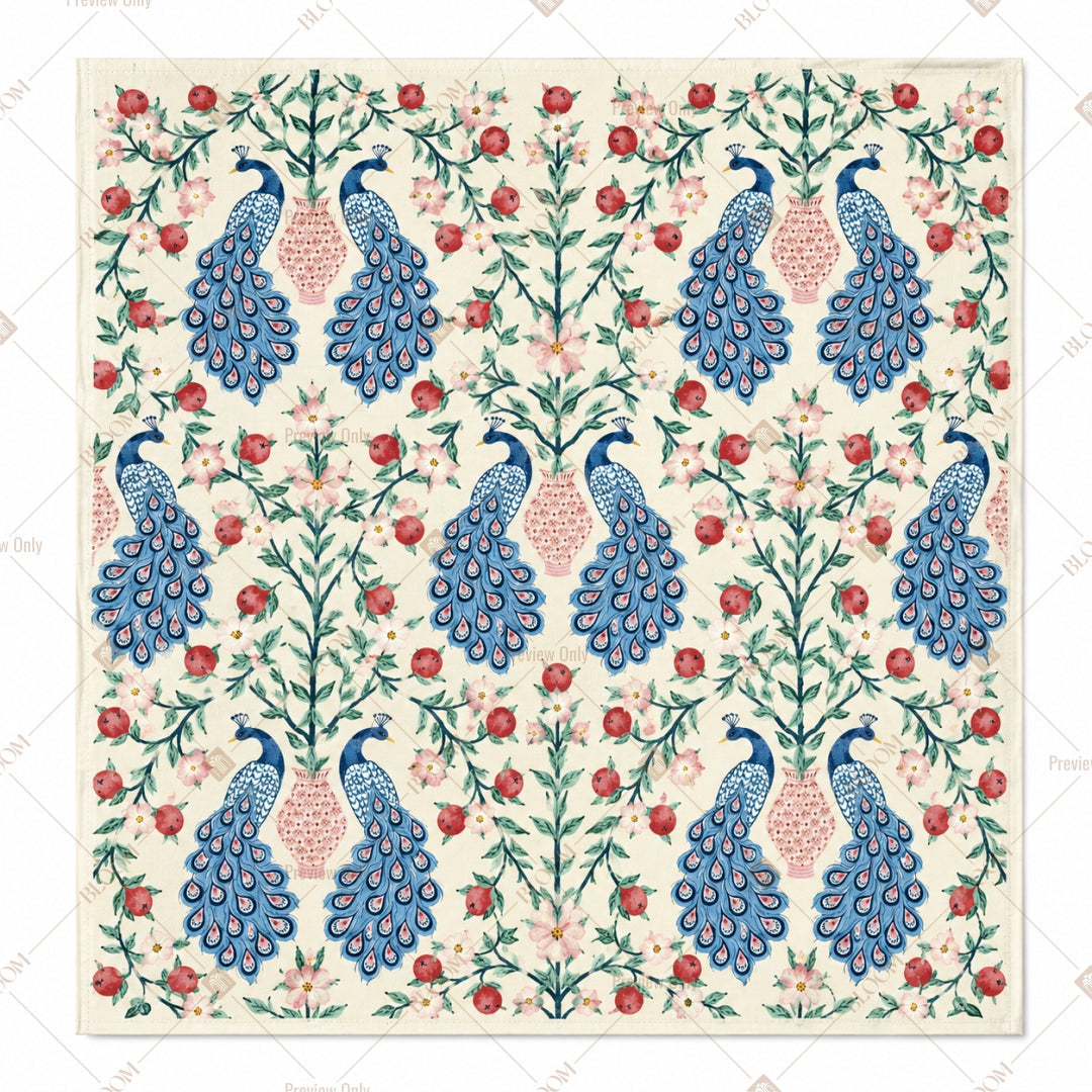 Blue Paisley Floral Pattern Design