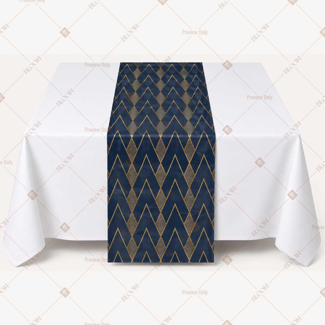Navy Gold Stripe Table Runner Pack Of 12