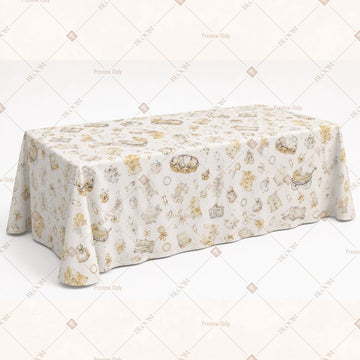 Golden Royal Motif Table Cover Pack Of 6