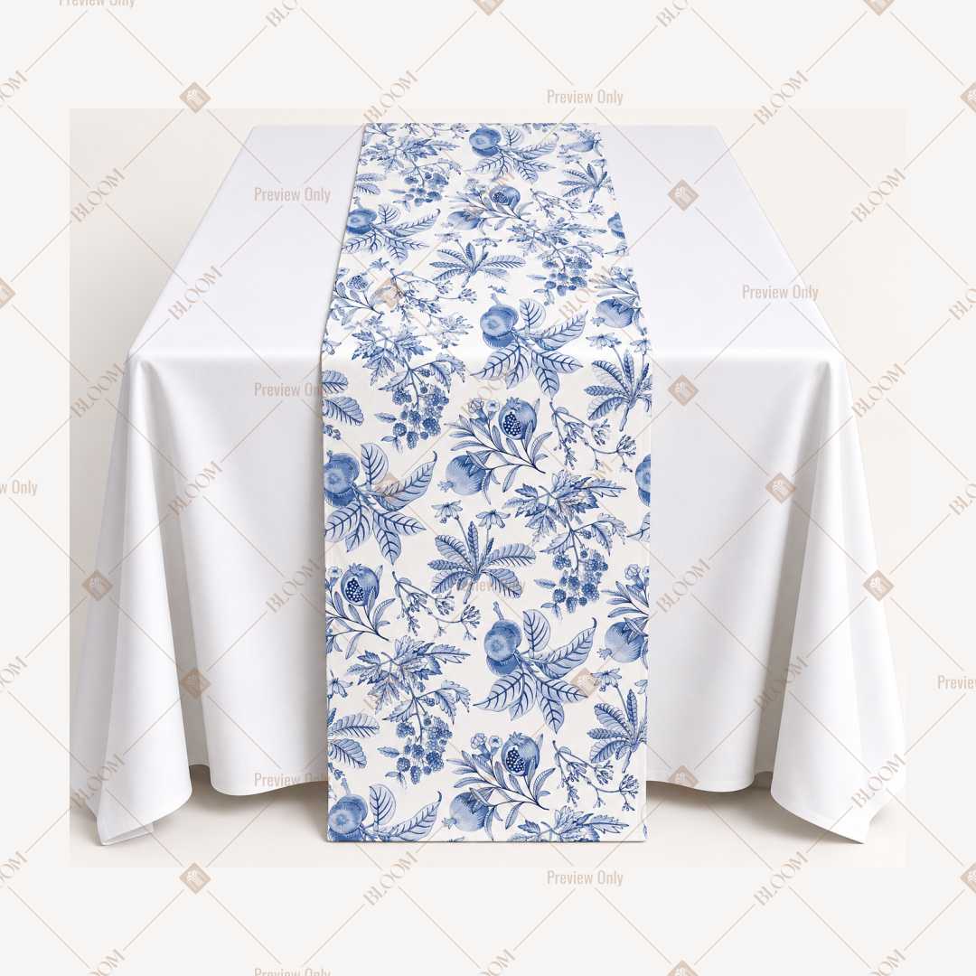 Blue Floral Vine Table Runner Pack Of 12