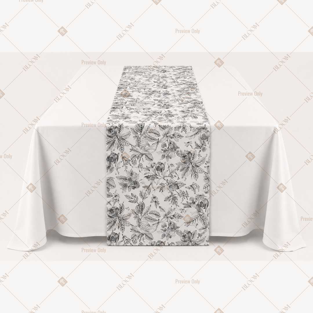 Grey Floral Vine Table Runner Pack Of 12