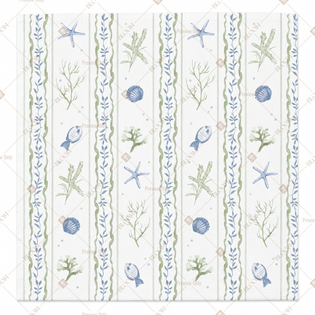 Blue Stripe Floral Pattern Design