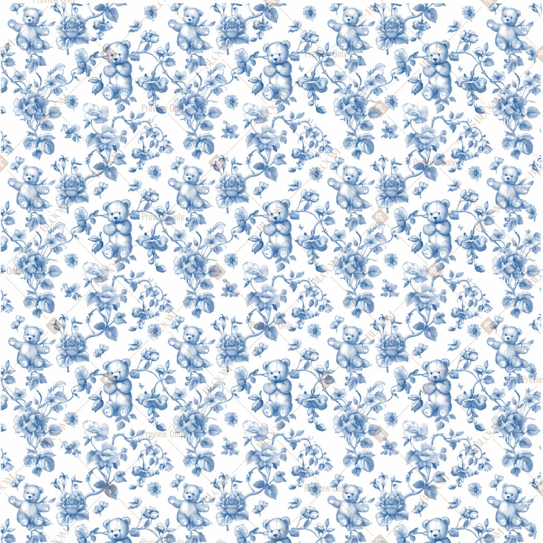 Blue Mini Floral Pattern Design