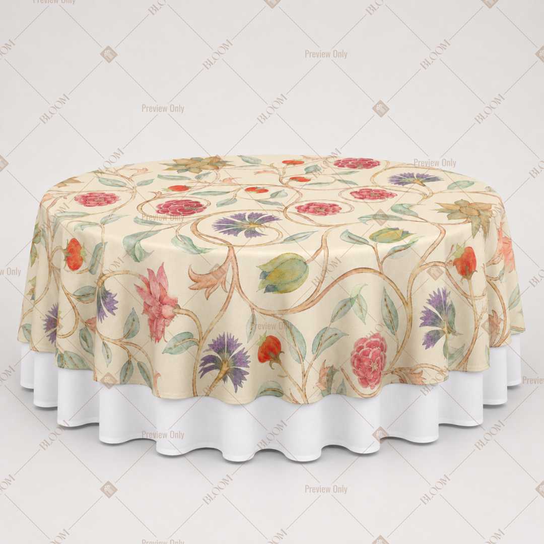 Vintage Folk Art Floral Table Overlay Pack of 6