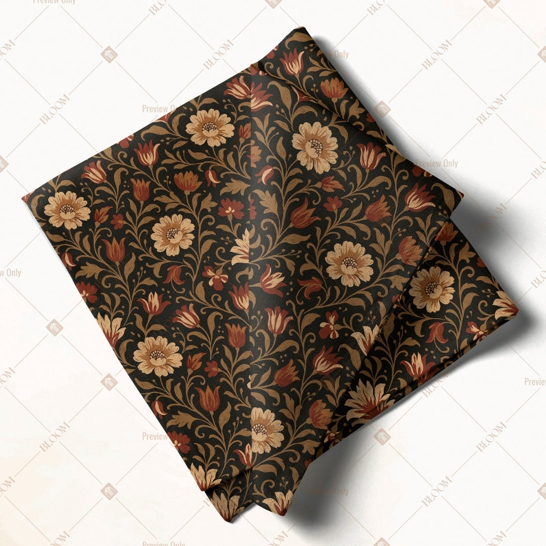 Dark Vintage Floral Napkin Pack of 20
