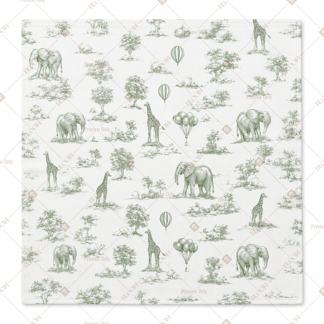 Sage Animal Toile Pattern Design