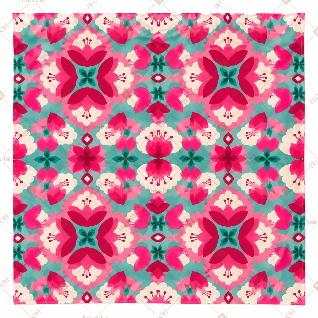 Pink Geometric Floral Pattern Design