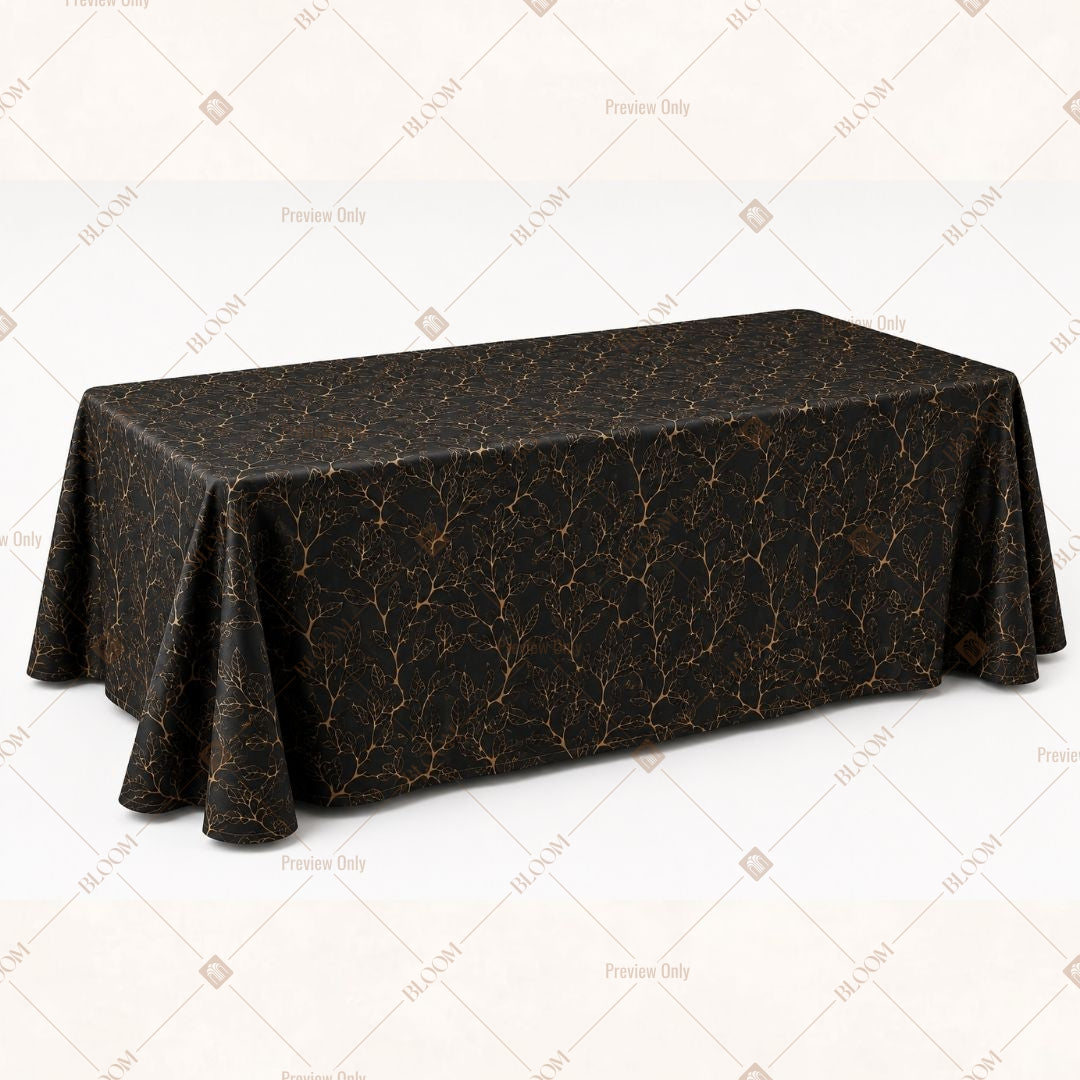 Black Damask Table Cover Pack Of 6