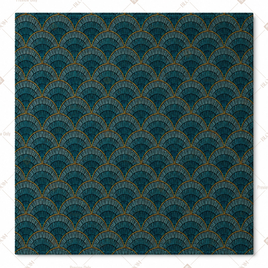 Navy Art Deco Scale Pattern Design