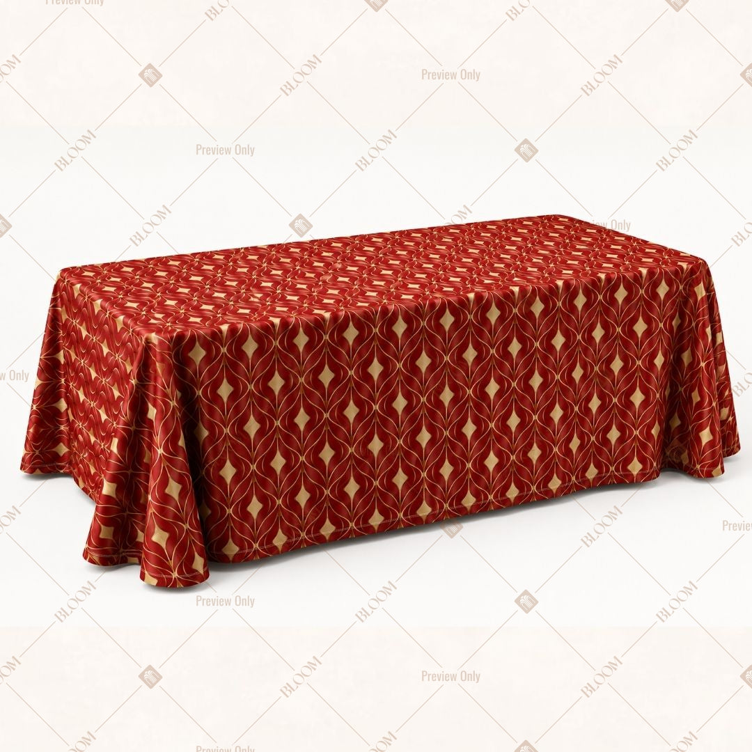 Red Gold Royal Table Cover Pack Of 6