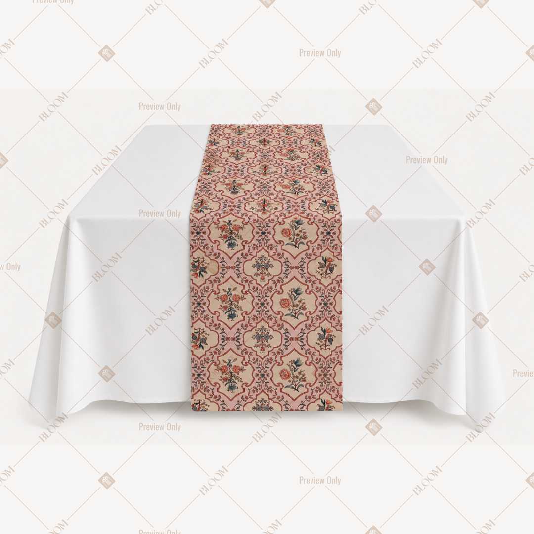 Dusty Rose Floral Vine Table Runner Pack Of 12