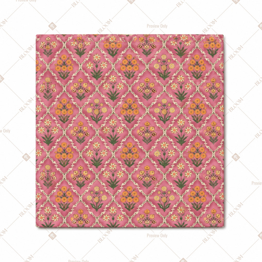 Pink Geometric Floral Pattern Design