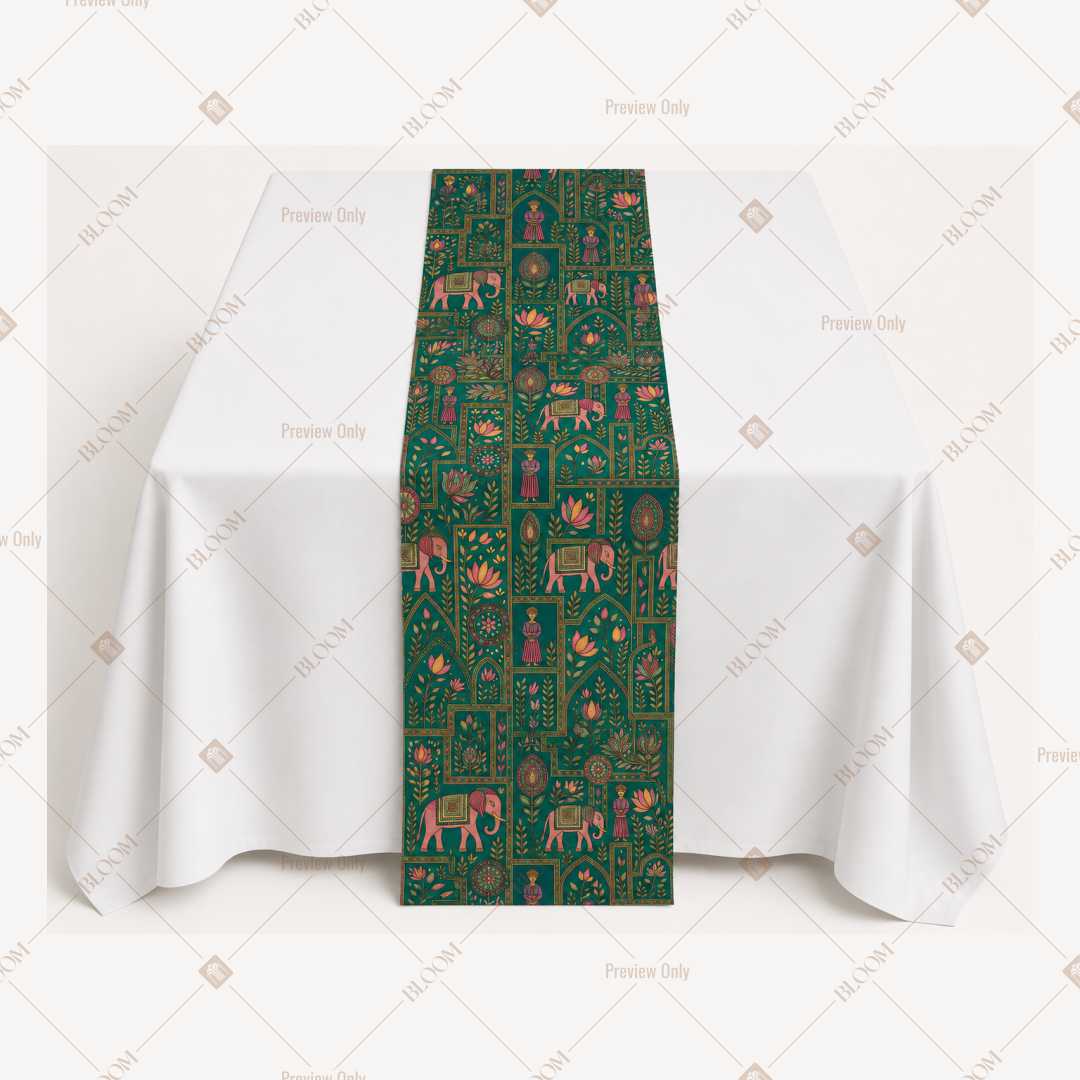 Emerald Floral Vine Table Runner Pack Of 12