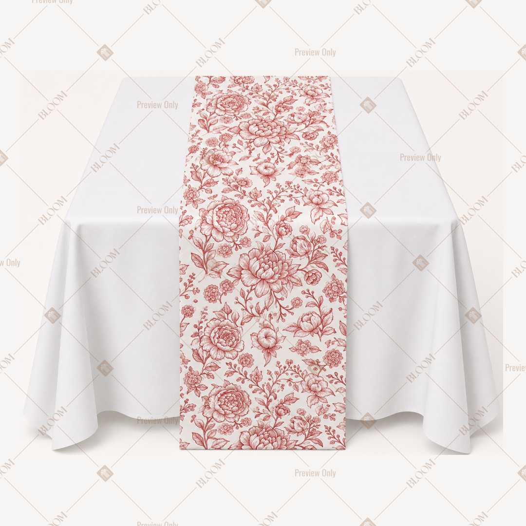 Blush Pink Floral Vine Table Runner Pack Of 12