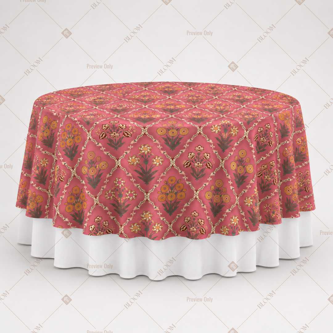 Coral Persian Floral Table Overlay Pack of 6