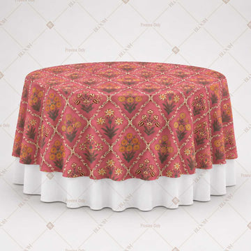 Coral Persian Floral Table Overlay Pack of 6