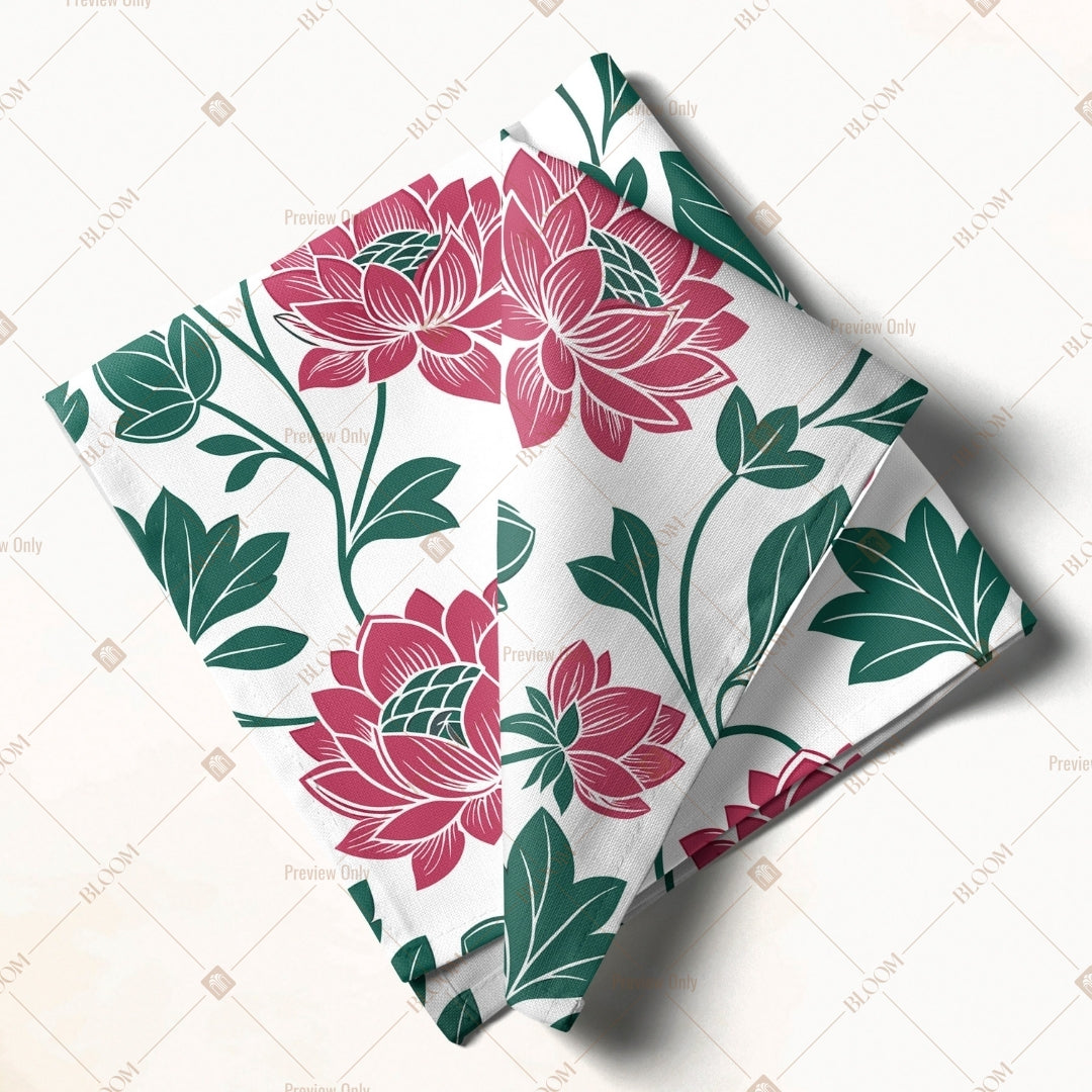 Pink Rose Garden Napkin Pack of 20