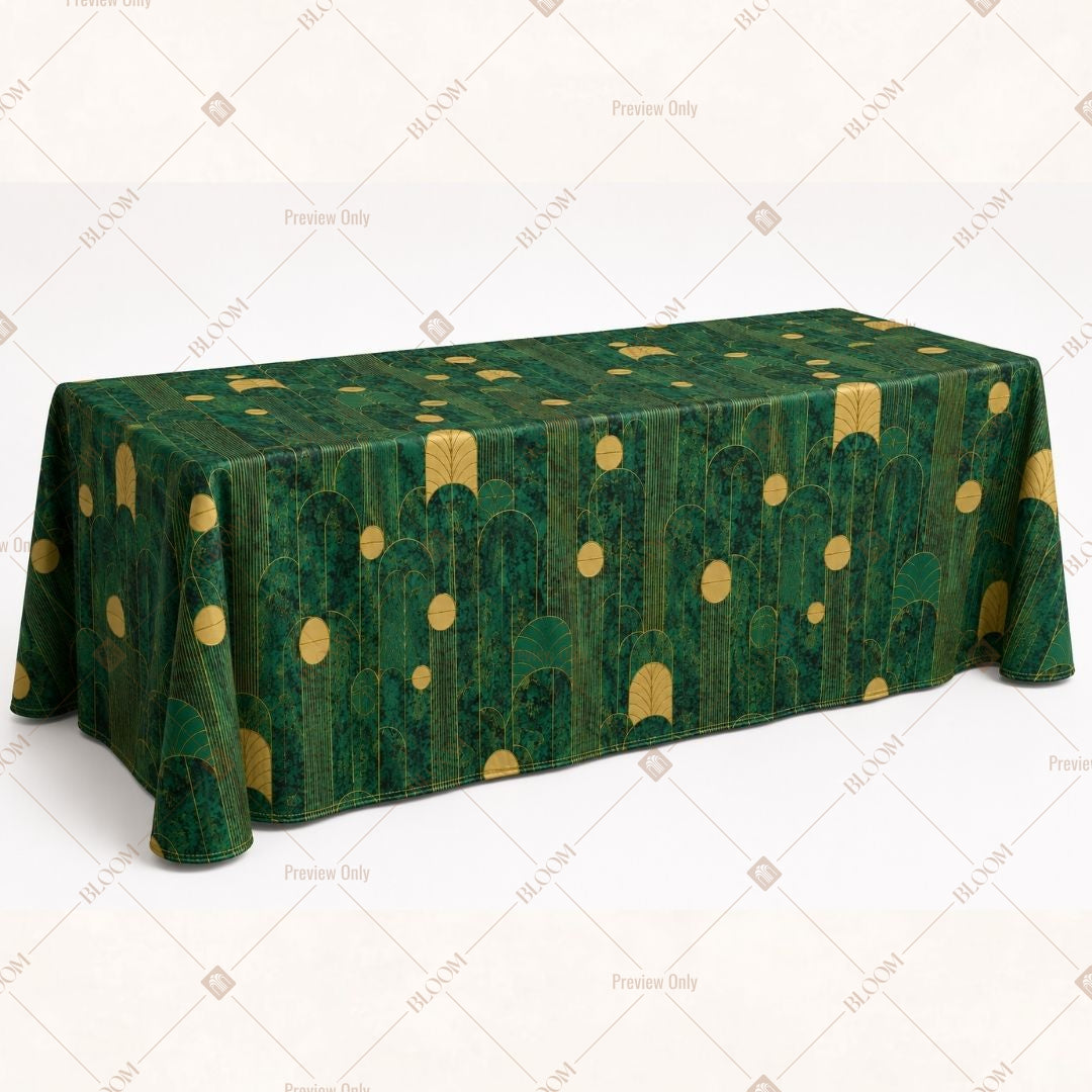 Green Gold Motif Table Cover Pack Of 6