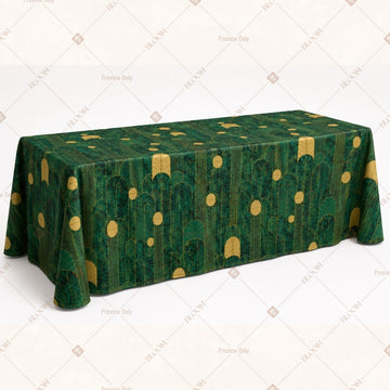 Green Gold Motif Table Cover Pack Of 6