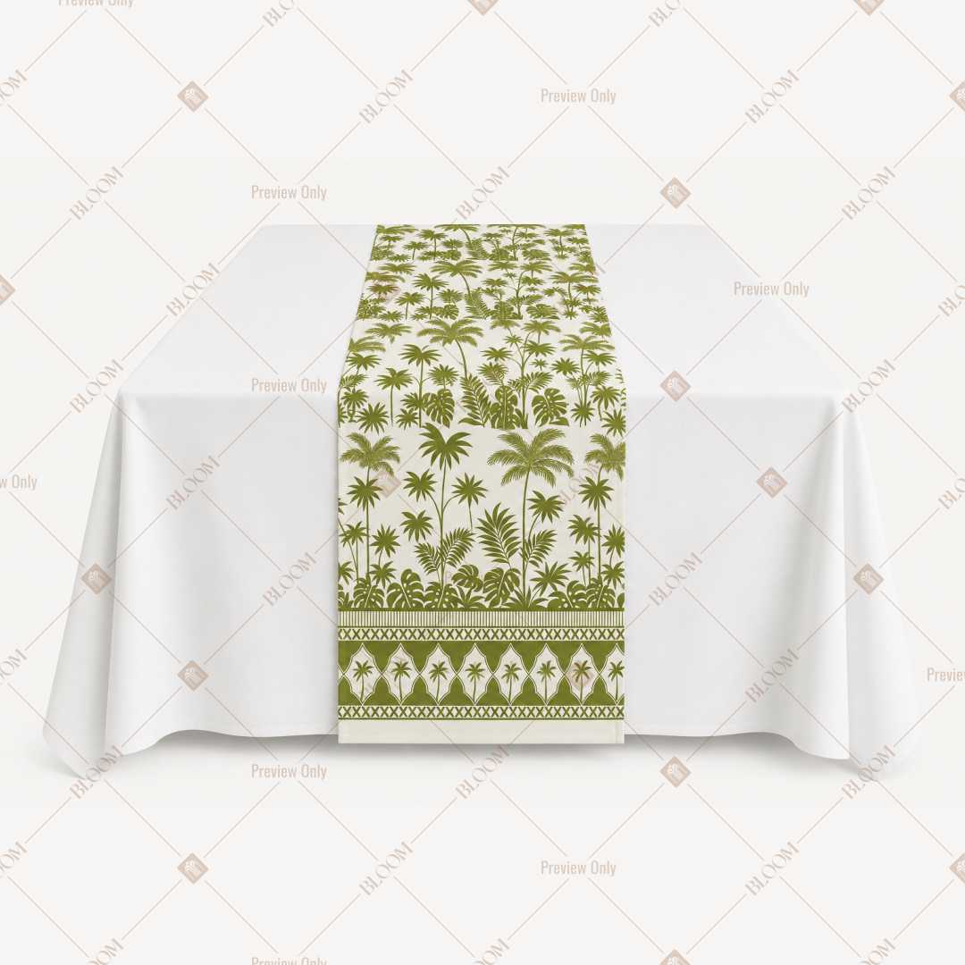 Olive Floral Trellis Table Runner Pack Of 12