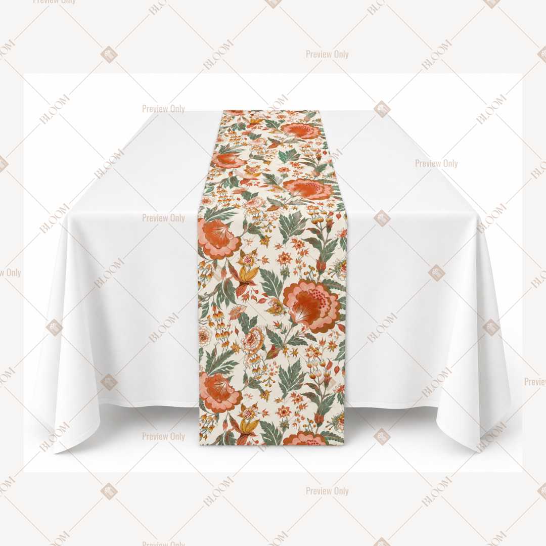 Orange Floral Vine Table Runner Pack Of 12