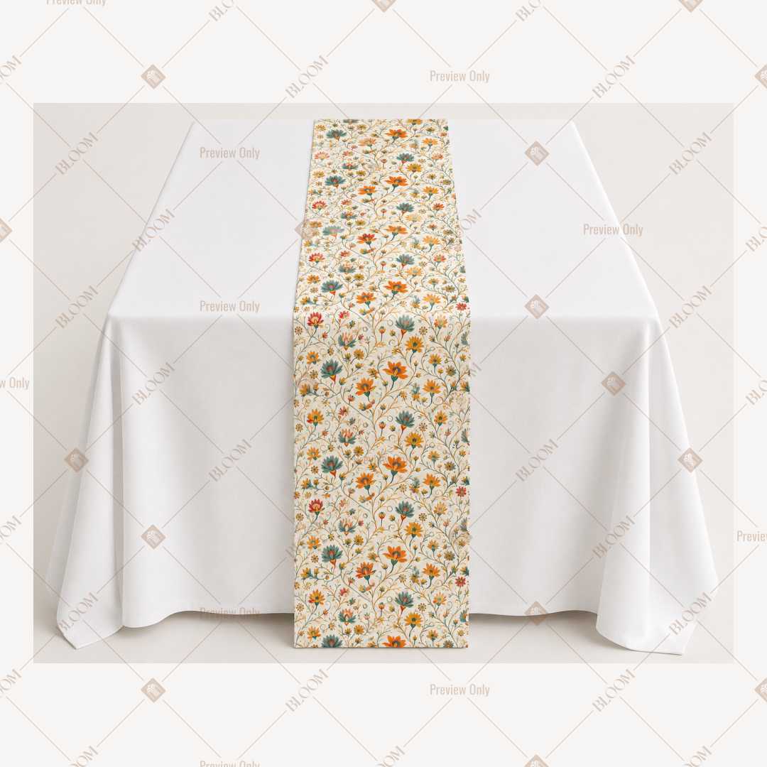 Mustard Floral Vine Table Runner Pack Of 12