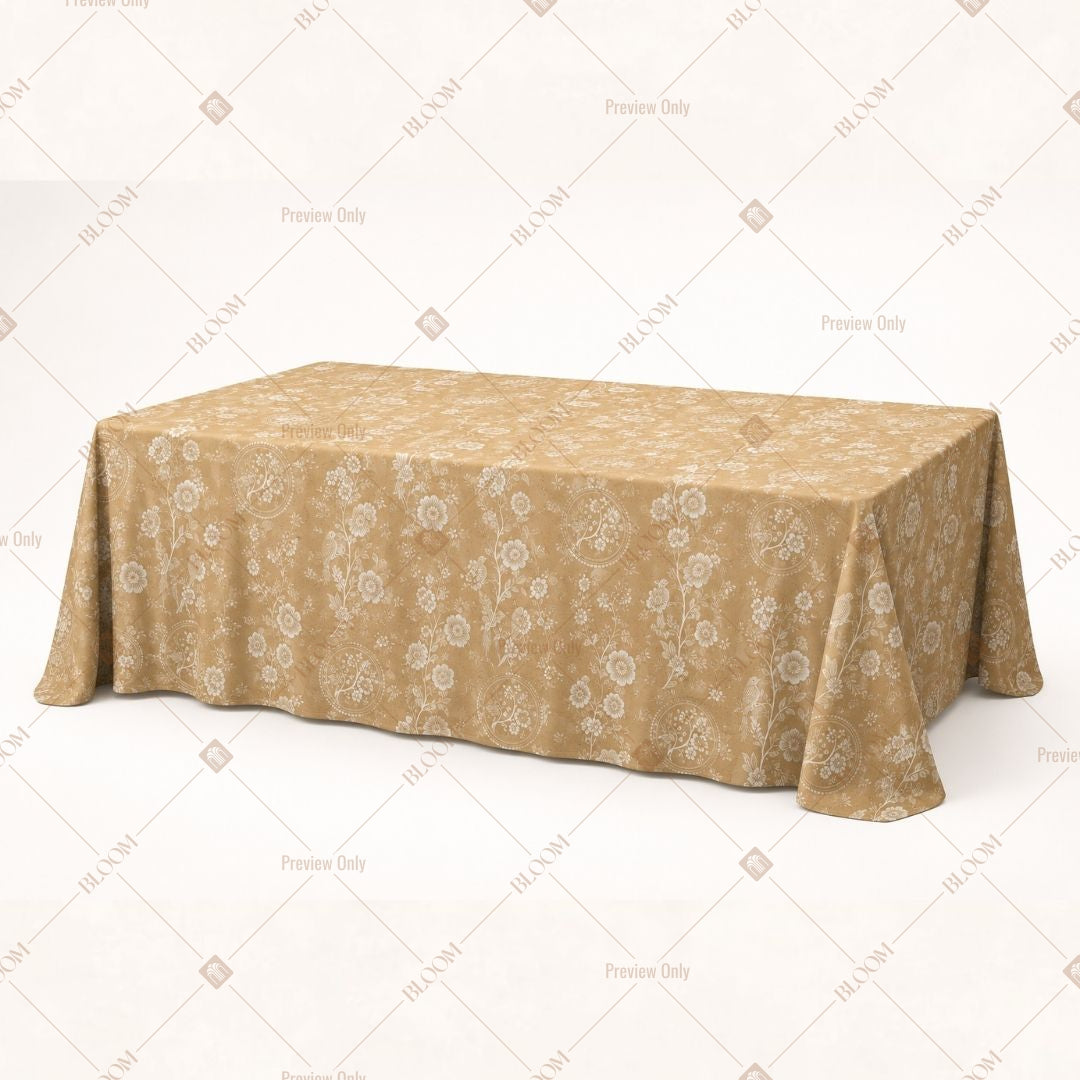 Beige Gold Motif Table Cover Pack Of 6