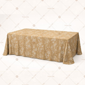 Beige Gold Motif Table Cover Pack Of 6