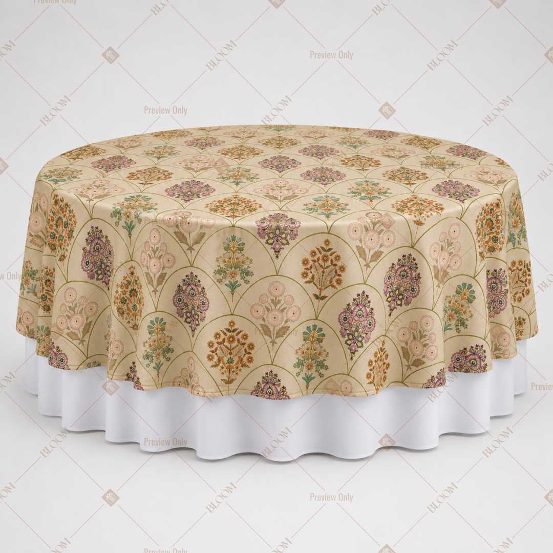 Beige Paisley Floral Table Overlay Pack of 6