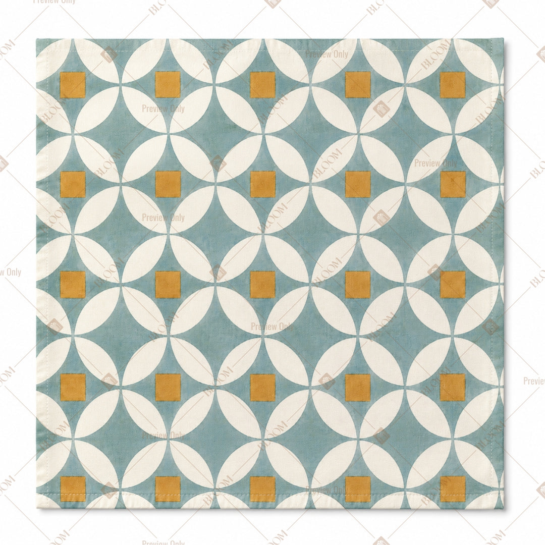 Blue Gold Geometric Pattern Design