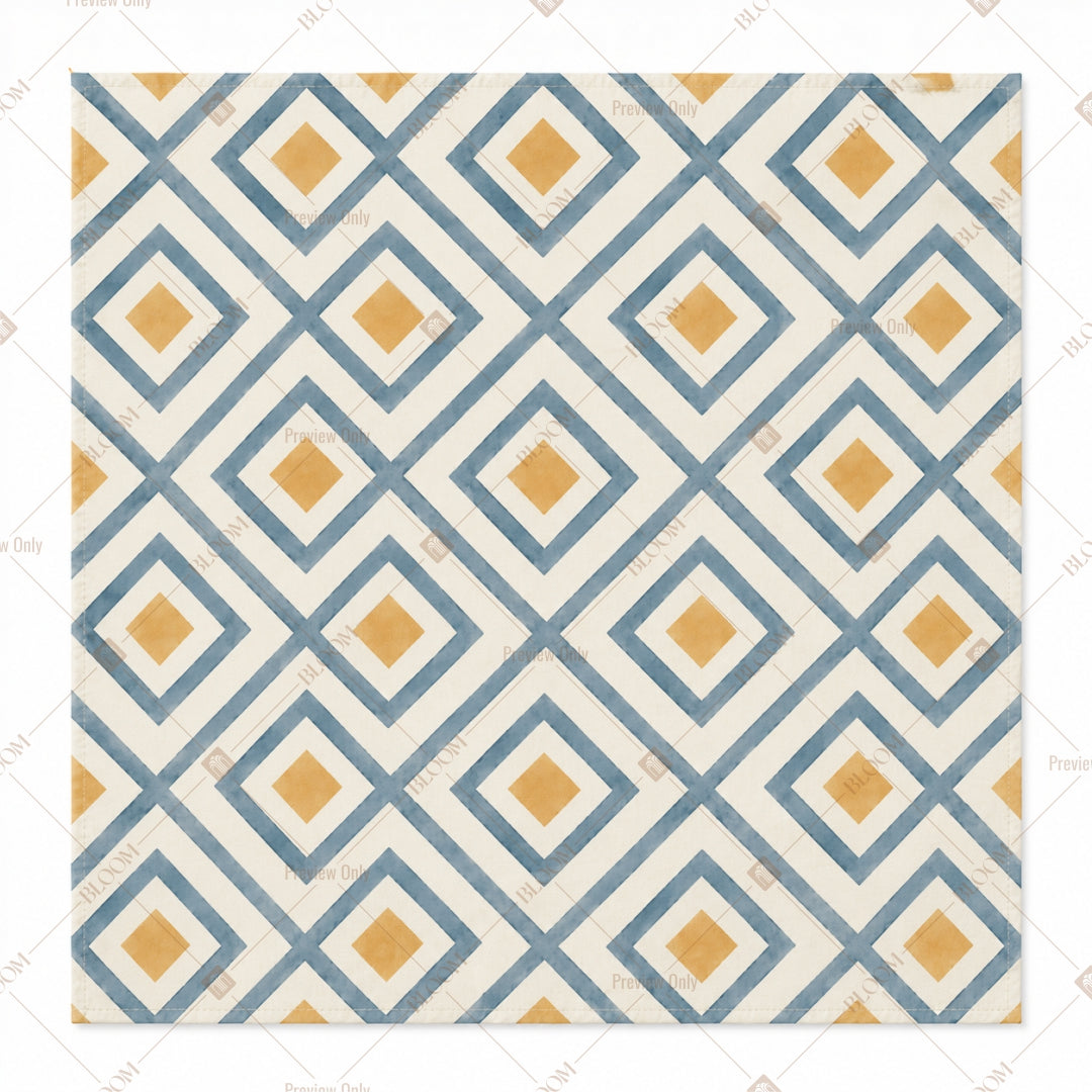 Blue Diamond Geometric Pattern Design