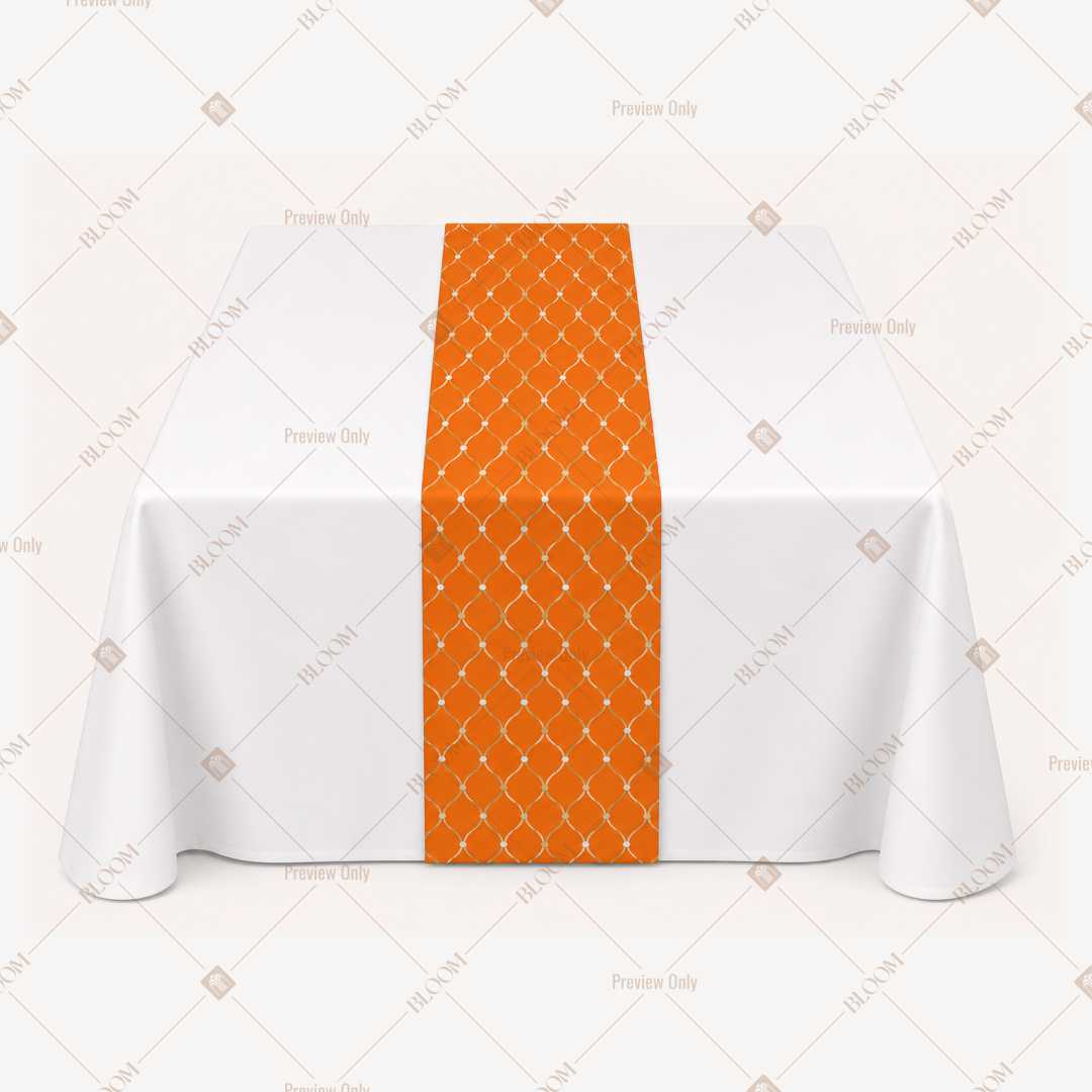 Orange Diamond Trellis Table Runner Pack Of 12