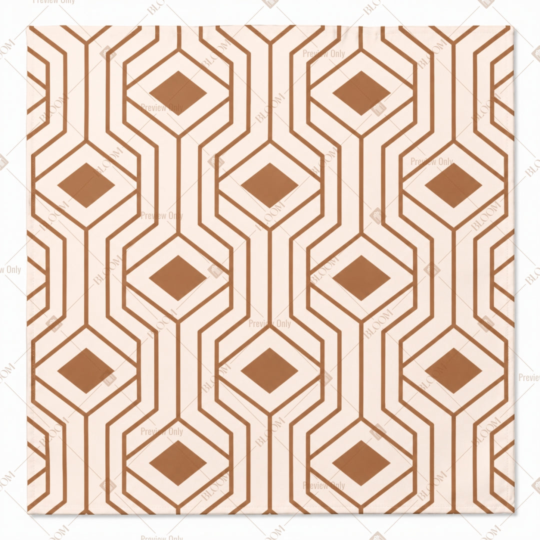 Beige Art Deco Geometric Pattern Design