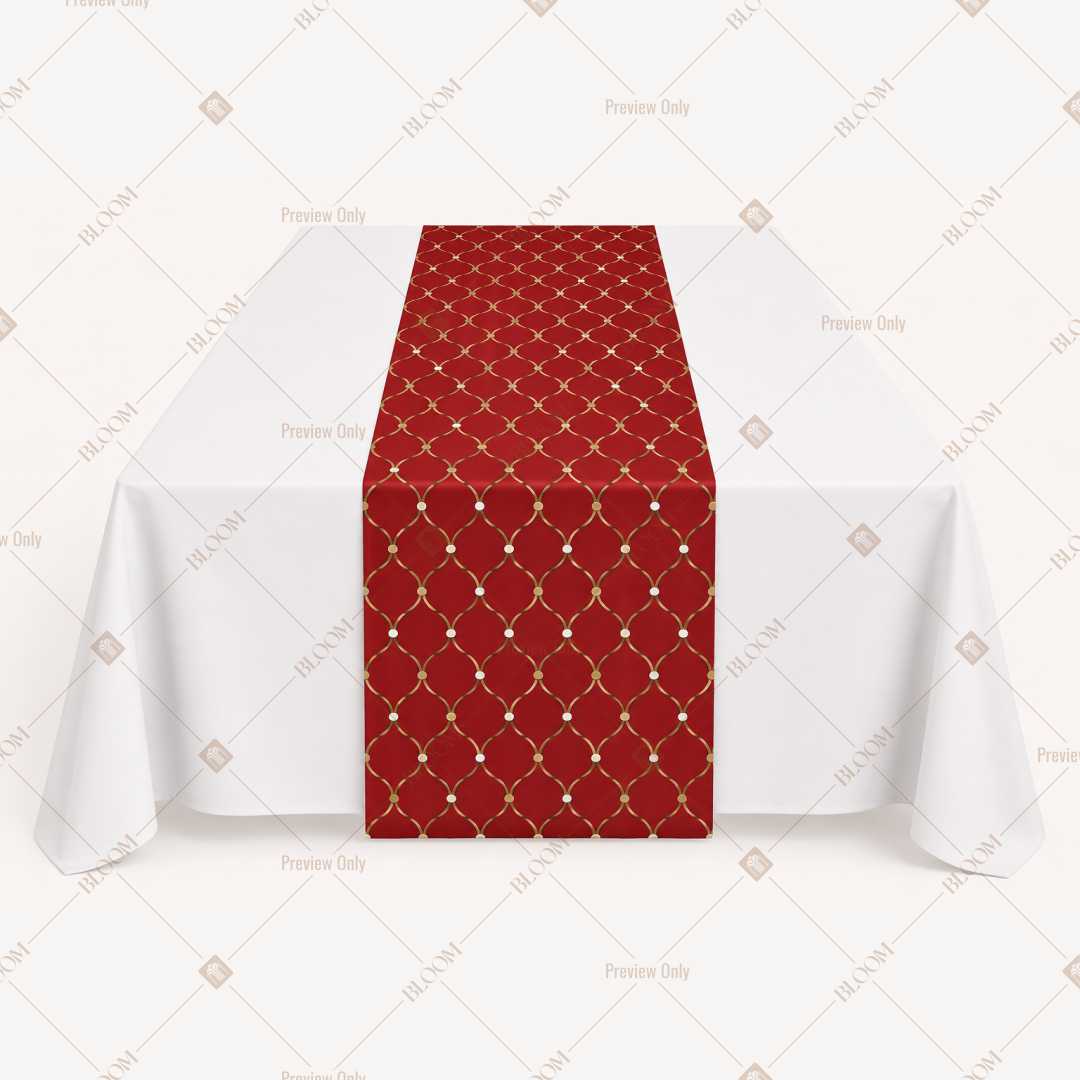 Burgundy Diamond Trellis Table Runner Pack Of 12