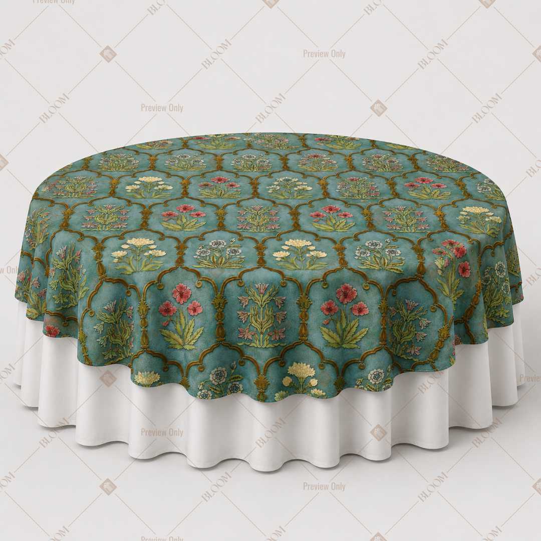 Emerald Mughal Floral Table Overlay Pack of 6