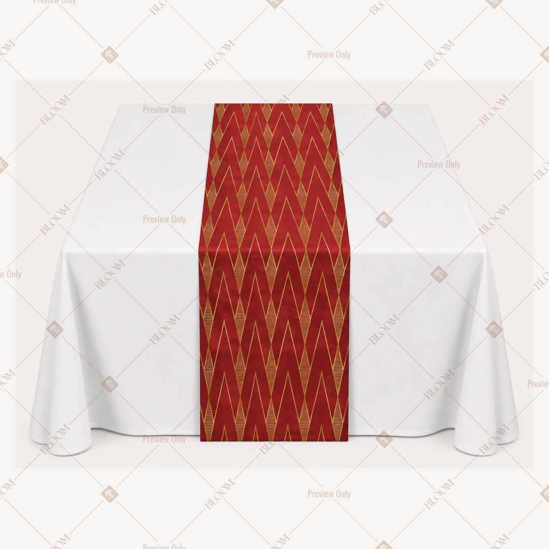 Red Gold Trellis Table Runner Pack Of 12