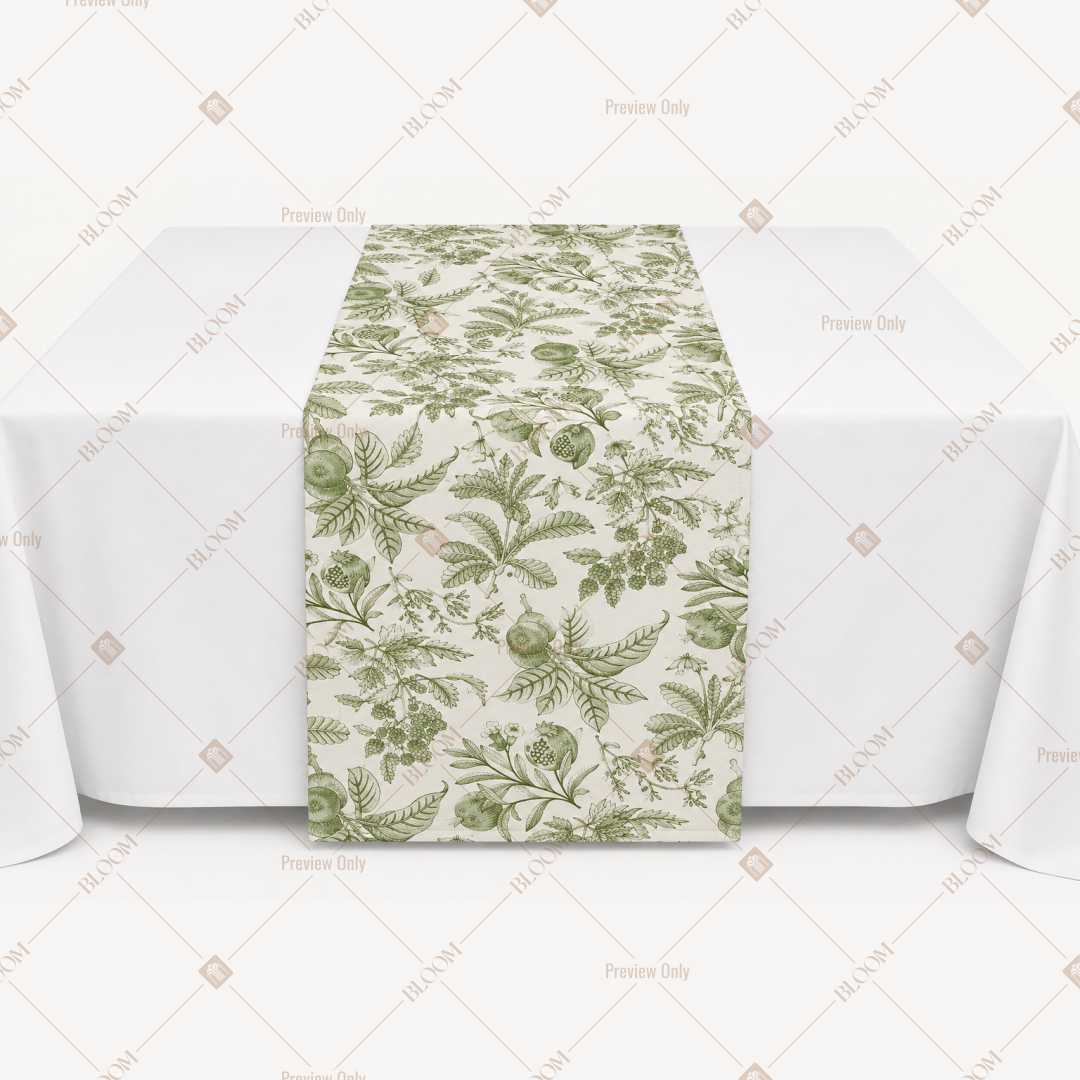 Sage Botanical Leaf Table Runner Pack Of 12