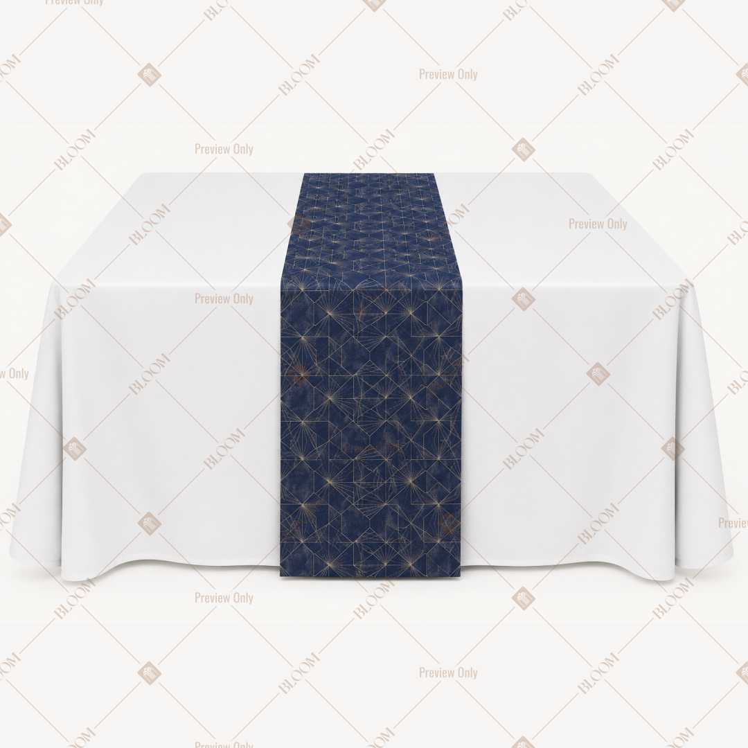 Navy Diamond Trellis Table Runner Pack Of 12