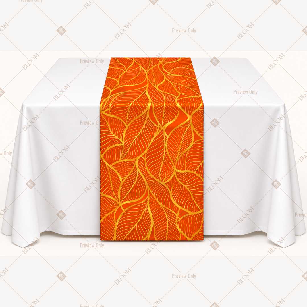 Orange Geometric Trellis Table Runner Pack Of 12