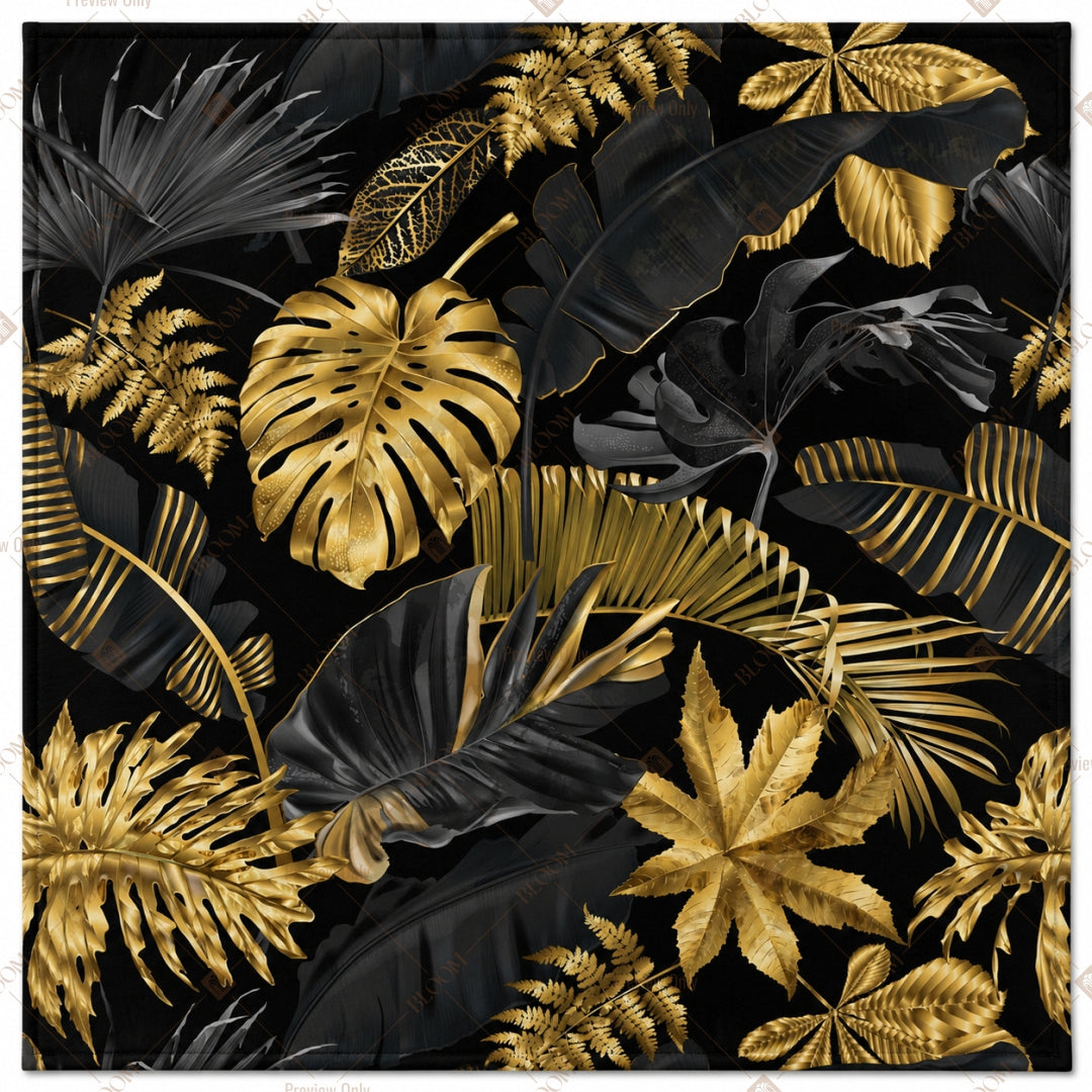 Black Gold Tropical Pattern Design