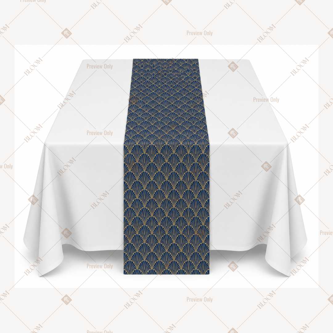 Navy Diamond Trellis Table Runner Pack Of 12