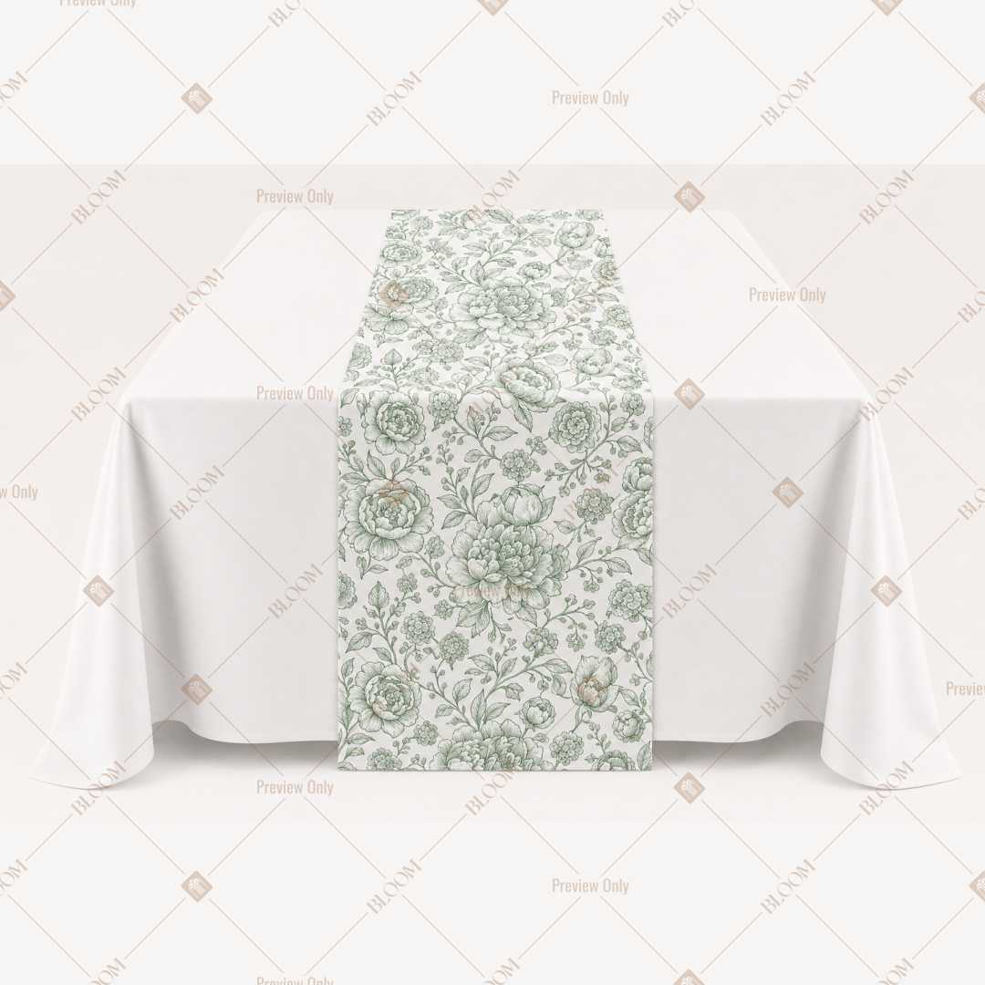 Sage Botanical Vine Table Runner Pack Of 12