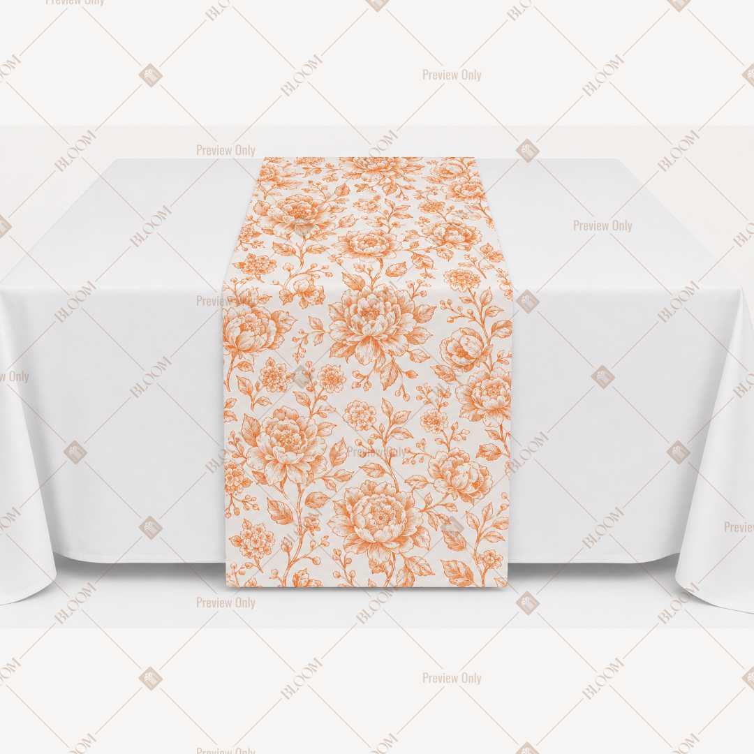 Peach Botanical Vine Table Runner Pack Of 12