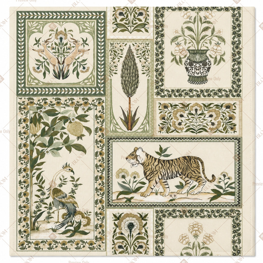 Vintage Architectural Collage Pattern Design